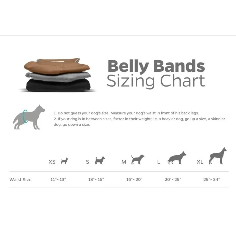 3pc Pet Parents Washable Belly Bands for Dogs Size XS Solids Diaper Rust Gray